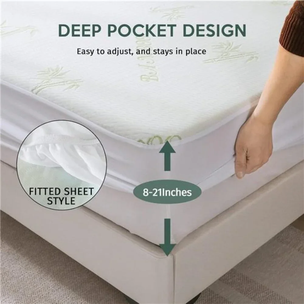 New Premium 100% Waterproof Queen Size Mattress Protector, Breathable